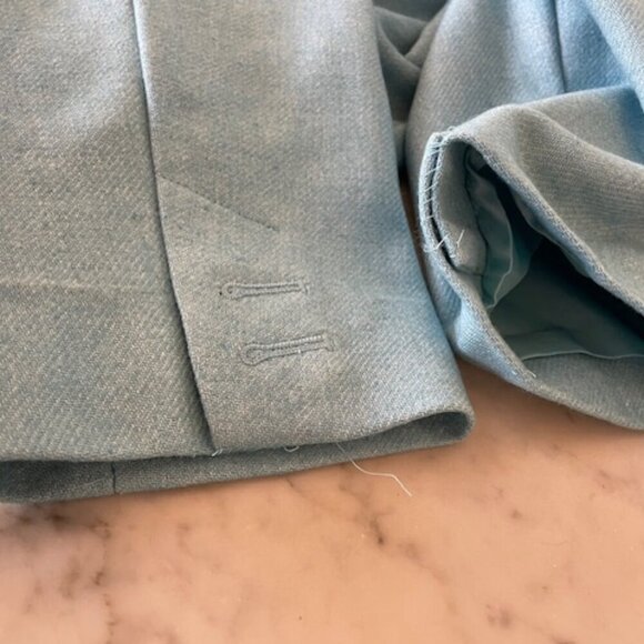 TALBOTS Sky Blue Wool Blend Long Sleeve Envelope Pocket Blazer 12 - Picture 16 of 16